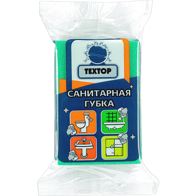 Губка профильная универсальная, белый абразив ТЕХТОР