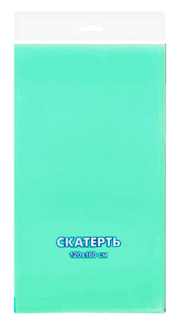 Скатерть 120*160 см "ЗЕЛЕНАЯ" 35 мкм, без рисунка в индив. упак. Интерпак