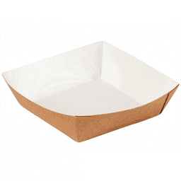 Упаковка бумажная для гамбургера, фри, чиабатты 550 мл 139*139*42 мм ECO Tray "Pure Kraft"