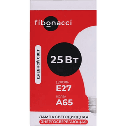 Лампа светодиодная Fibonacci А65-25W/4000/E27 LED Дневной свет