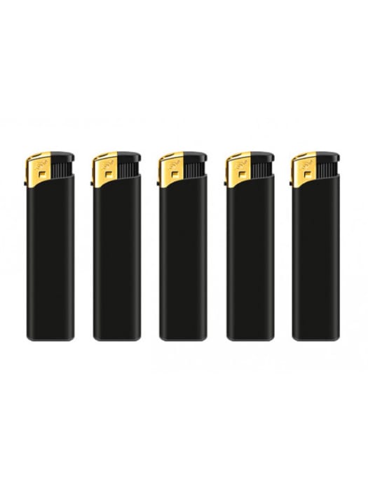 Зажигалка Flameclub Р-02 RUBBER BLACK/GOLD CAP (50 шт.упак)