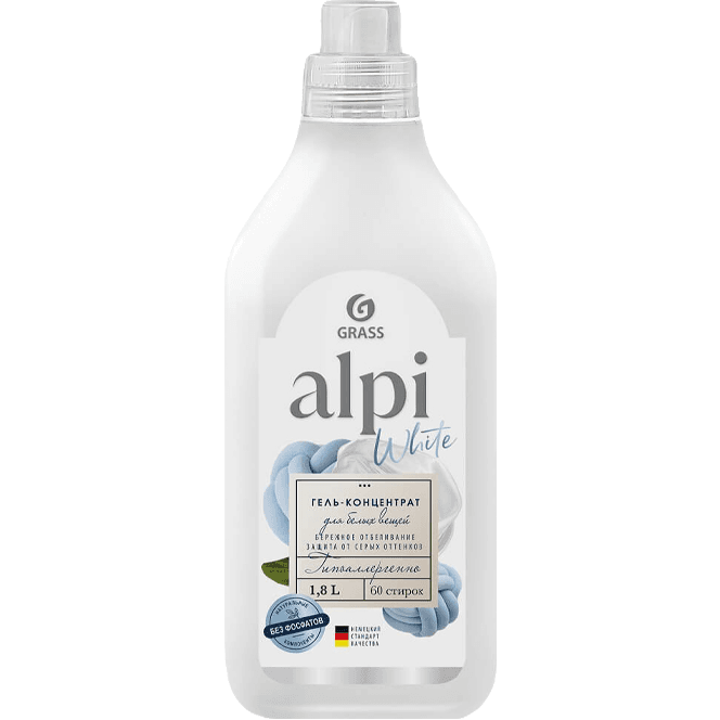 Концентрированное жидкое средство/гель для стирки "ALPI" 1,8 л GRASS, Белый