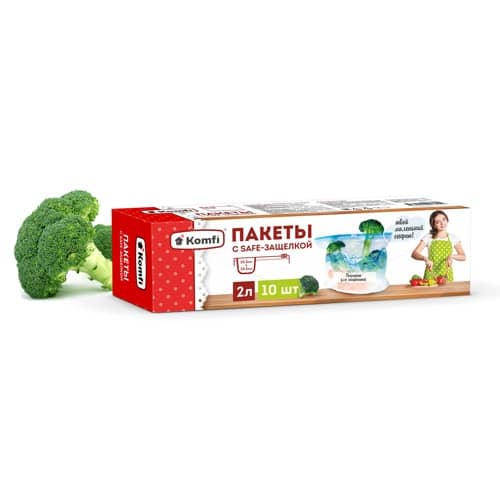 Пакеты с защелкой 20,5*24,5 см для Заморозки 2 л Komfi (10 шт.упак) Пакеты с защелкой 20,5*24,5 см для Заморозки 2 л Komfi (10 шт.упак)